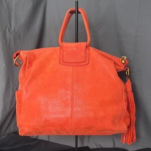 Orange Leather Tote Bag & Black leather Satchel